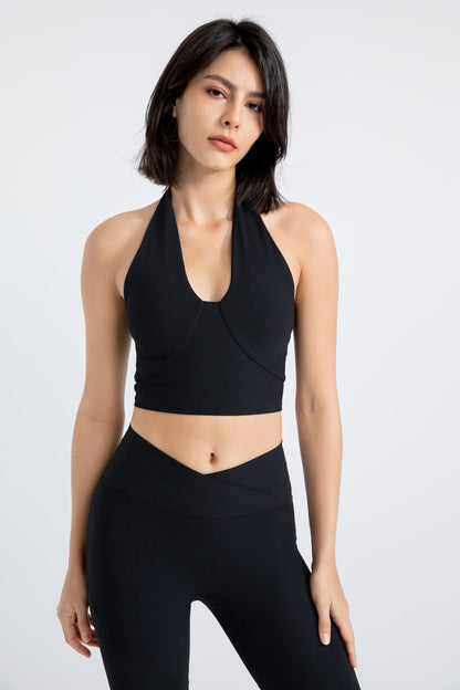 Soft and skin-friendly halter neckYOGA BRA