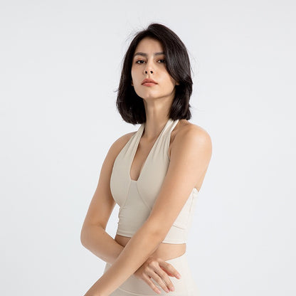 Soft and skin-friendly halter neckYOGA BRA