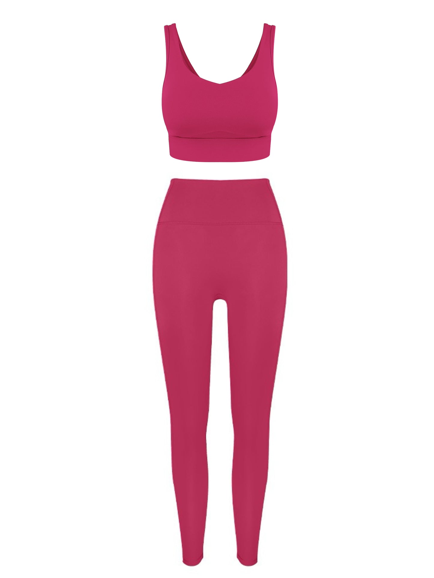 Full-wrap Yoga pilates Bra&Leggings Set  Fixed Cup Pads High-intensity