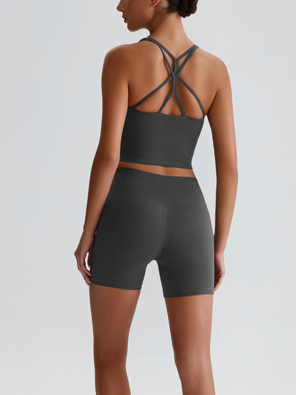 iTOUCH crossover back Yoga Bra Shorts or Leggings SET