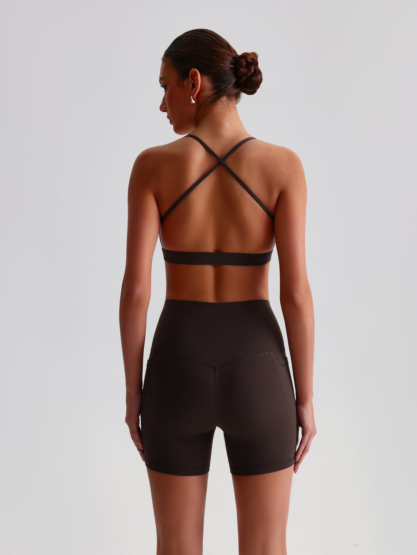 iTOUCH Crossover Yoga Bra&Shorts Set For Women Workout