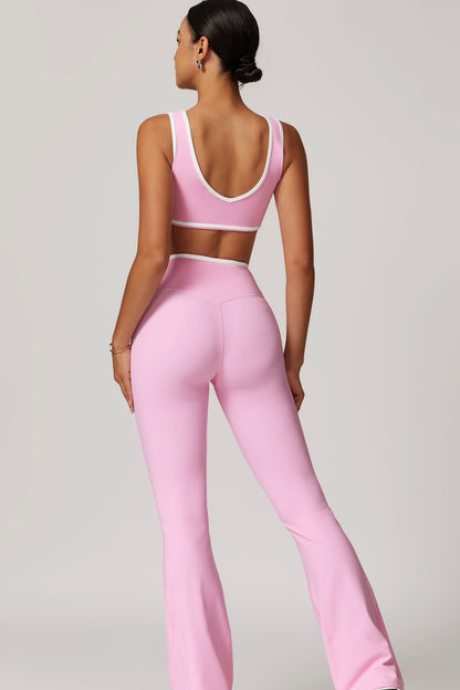 CrushU crossover high-waisted gym&yoga leggings set