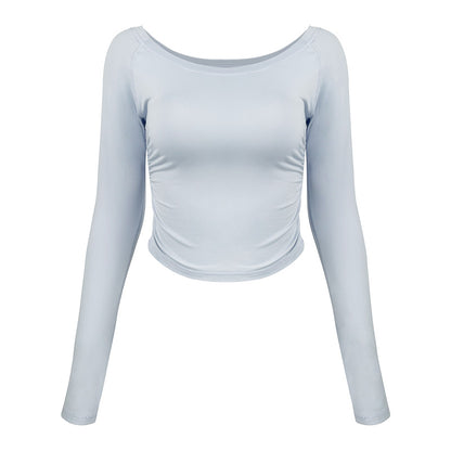 Cloudiness Skinny Tight YOGA Pleated Smock