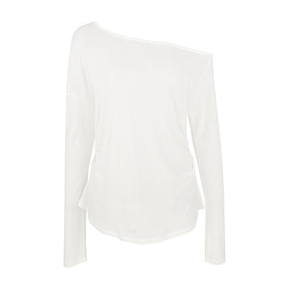 Breathable&Moisture-Wicking Slouchy-Shoulder Tencel Lycra Smock
