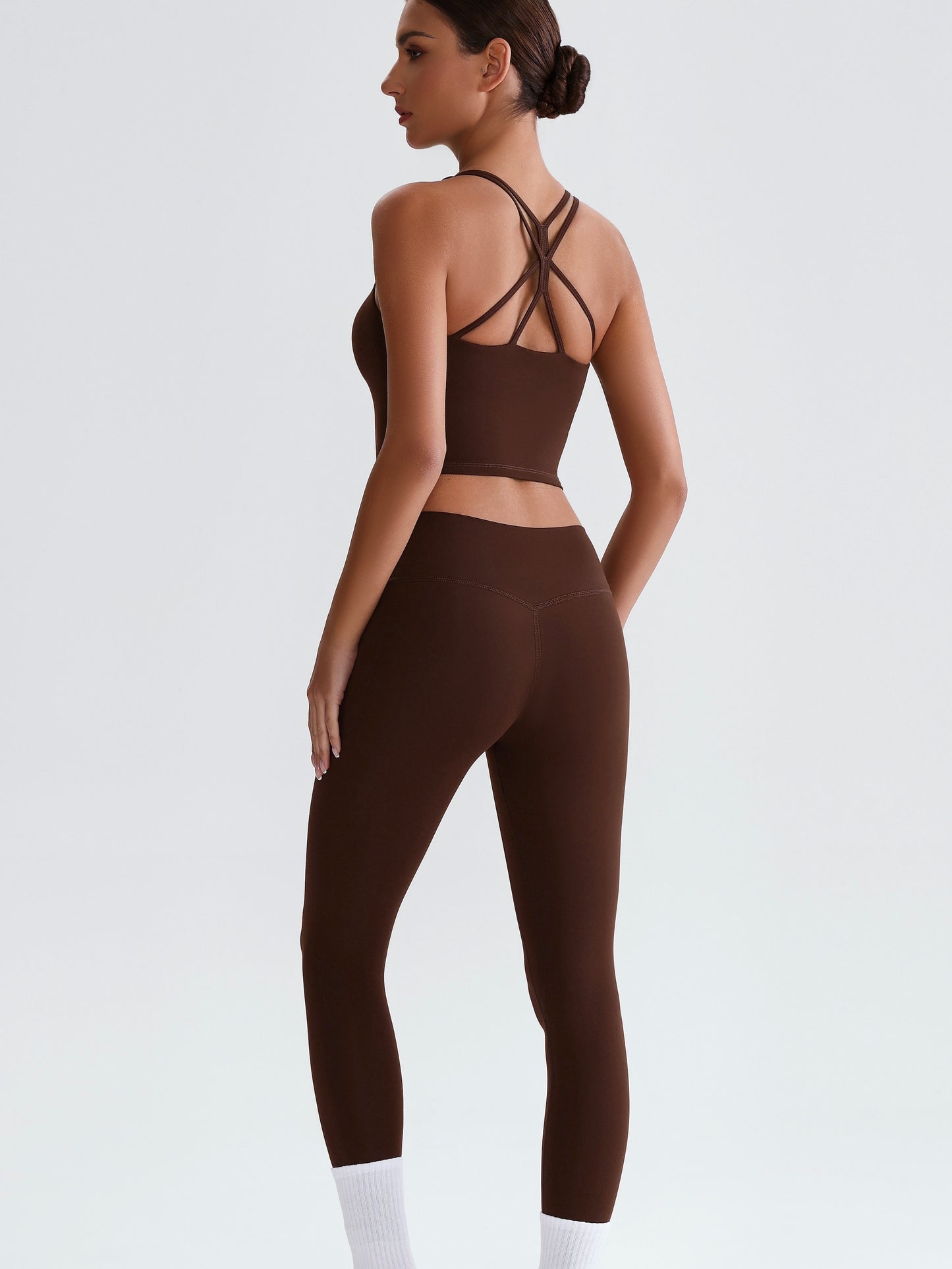 iTOUCH crossover back Yoga Bra Shorts or Leggings SET