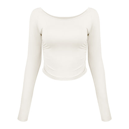 Cloudiness Skinny Tight YOGA Pleated Smock