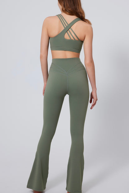 High-strength anti-vibration Yoga Bra&Wide-leggings Set