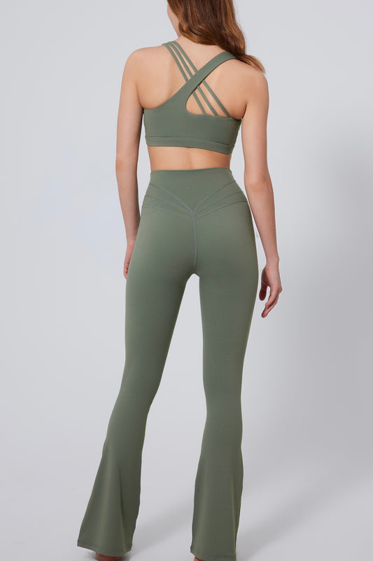 High-strength anti-vibration Yoga Bra&Wide-leggings Set