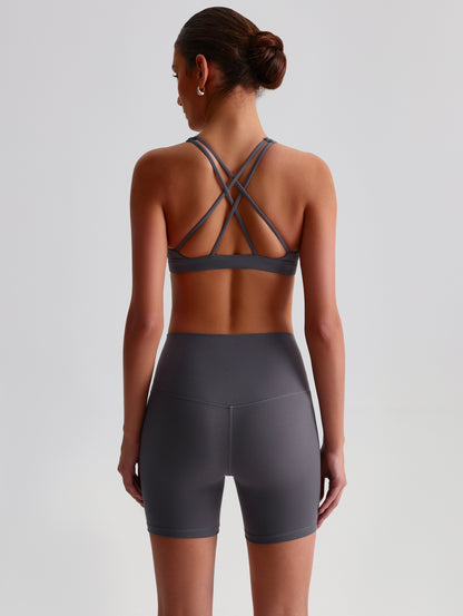 iTOUCH Crossover High-waisted Bra & Shorts Set Firming & Shaping-body