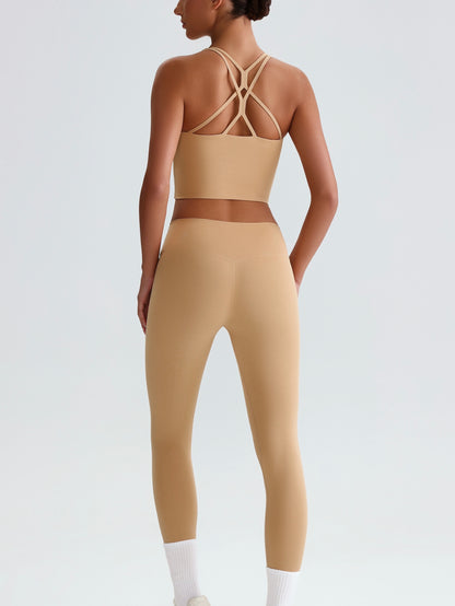 iTOUCH crossover back Yoga Bra Shorts or Leggings SET