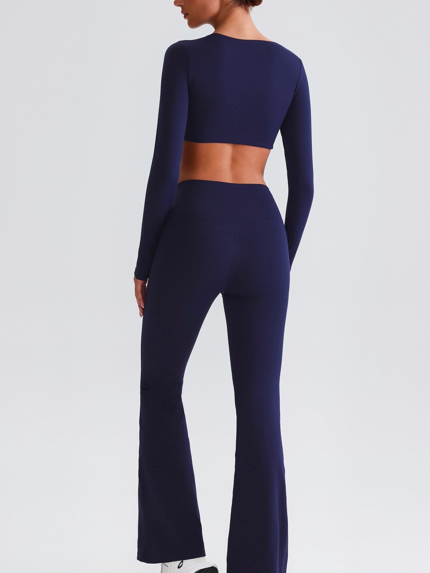 iTOUCH Button knot Long Sleeve Wide-leggings Set Stretchy Eco-friendly Recycled Fabrics