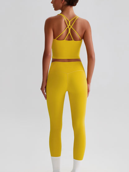 iTOUCH crossover back Yoga Bra Shorts or Leggings SET