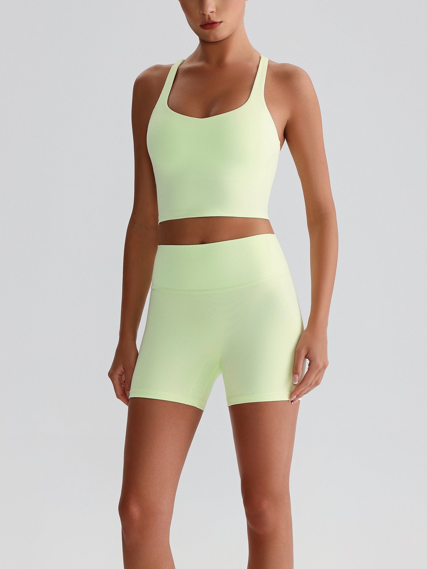iTOUCH crossover back Yoga Bra Shorts or Leggings SET
