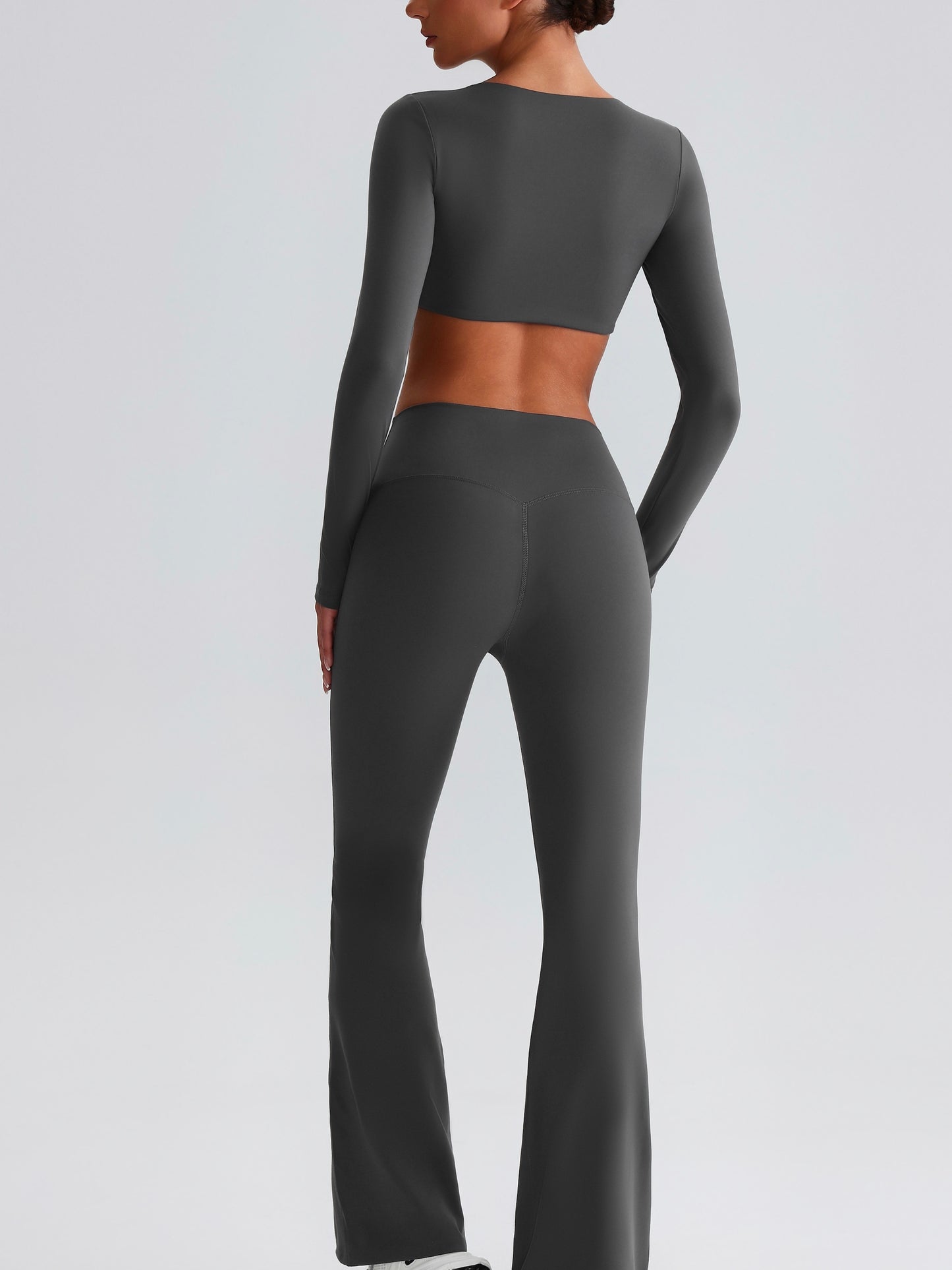iTOUCH Button knot Long Sleeve Wide-leggings Set Stretchy Eco-friendly Recycled Fabrics
