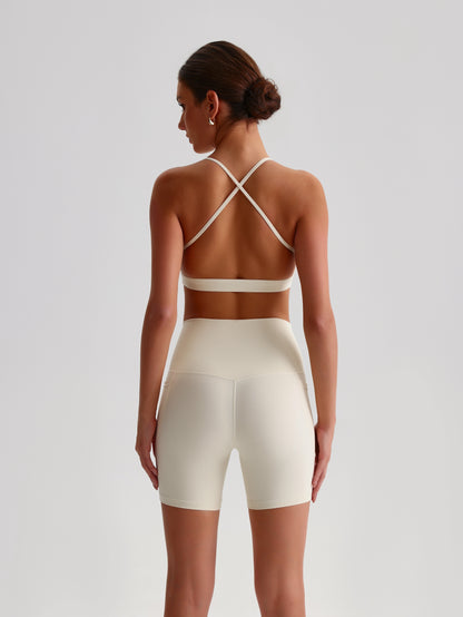 iTOUCH Crossover Yoga Bra&Shorts Set For Women Workout