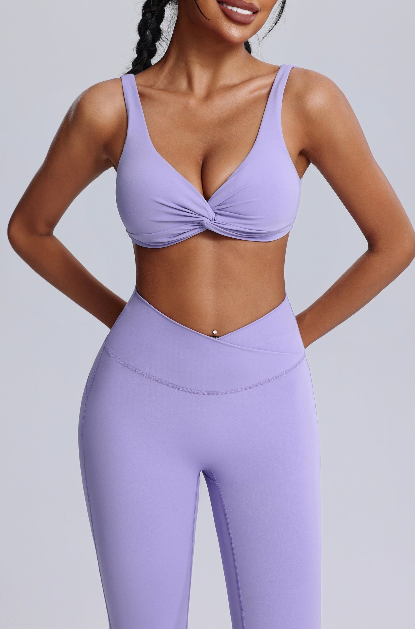 Hot Summer Beach knot Yoga Bra&Wide-leggings Set Sexy Chic