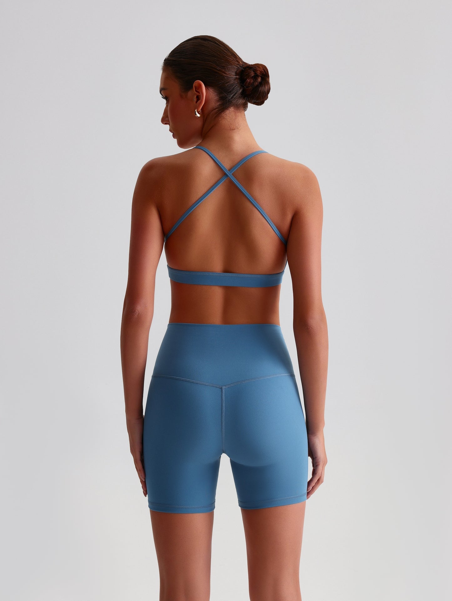 iTOUCH Crossover Yoga Bra&Shorts Set For Women Workout