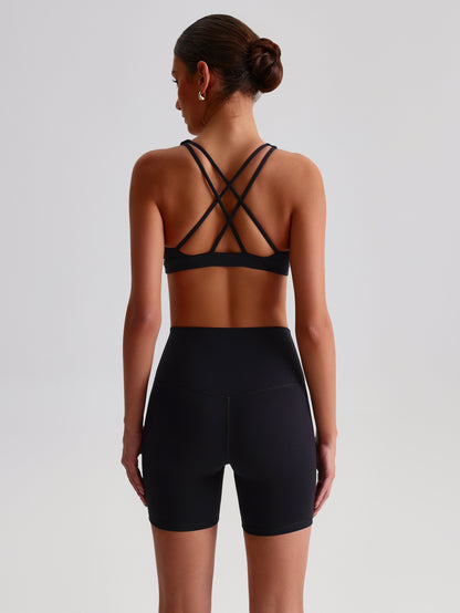 iTOUCH Crossover High-waisted Bra & Shorts Set Firming & Shaping-body