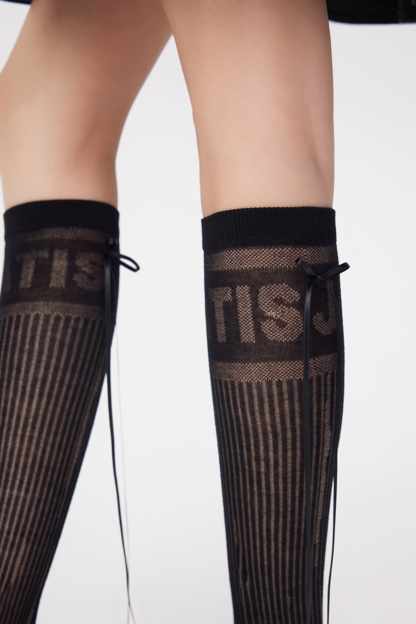 Court Sweetheart Ballet Style Bow Tie Lace Calf Socks Tennis&Pickleball