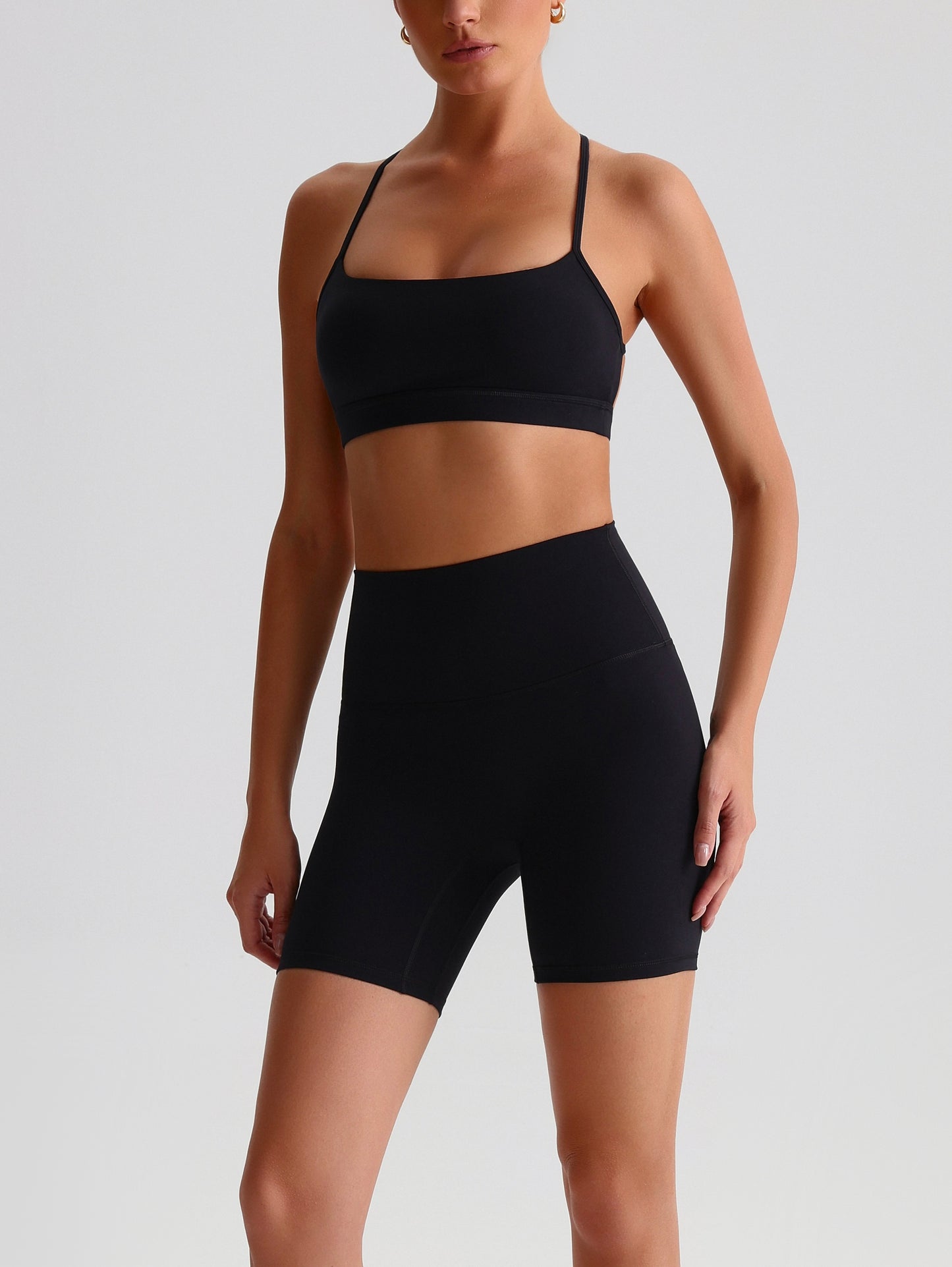 iTOUCH Crossover Yoga Bra&Shorts Set For Women Workout