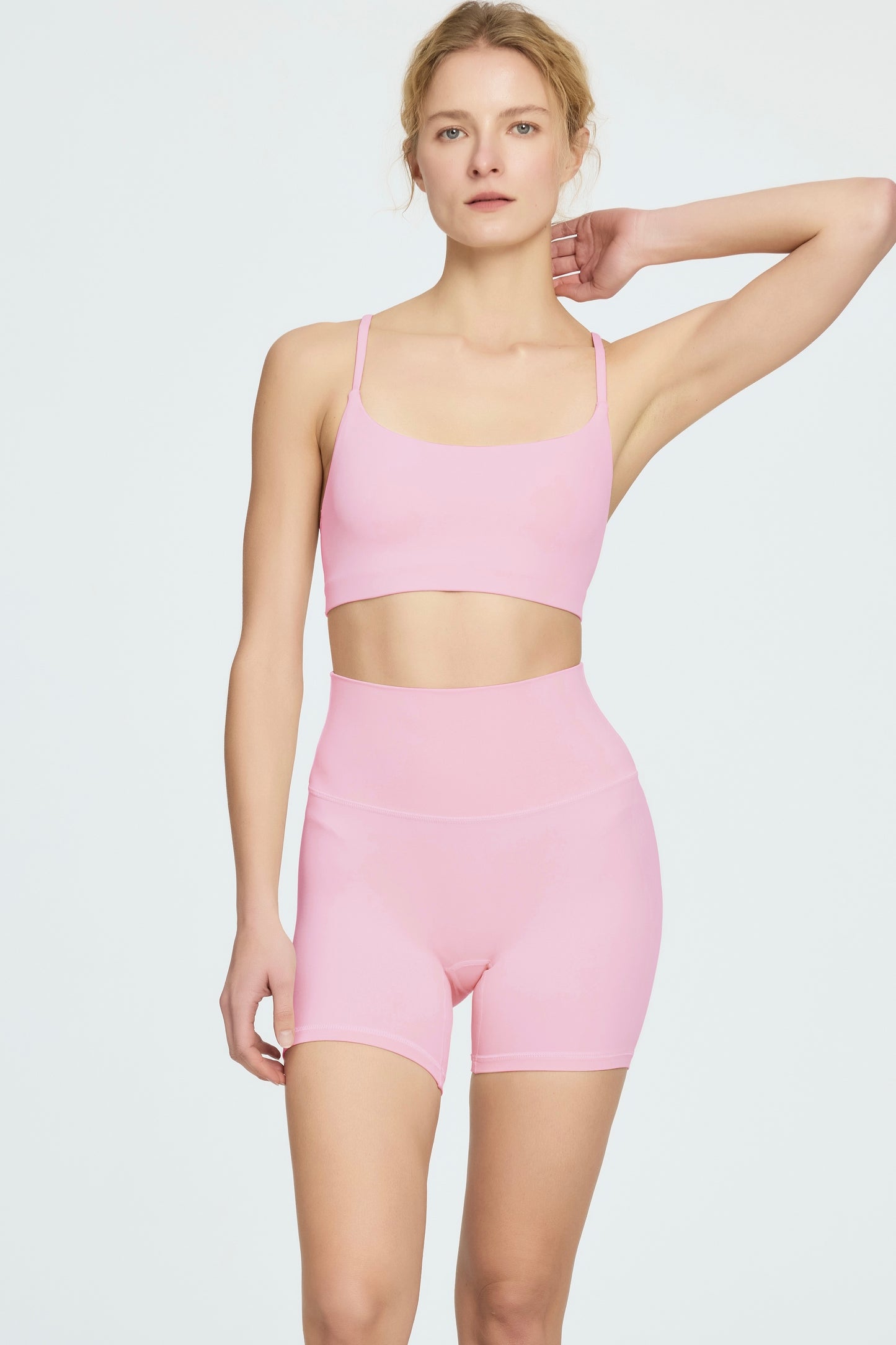 Slant Strap/Double Strap Yoga Bra & Short Set