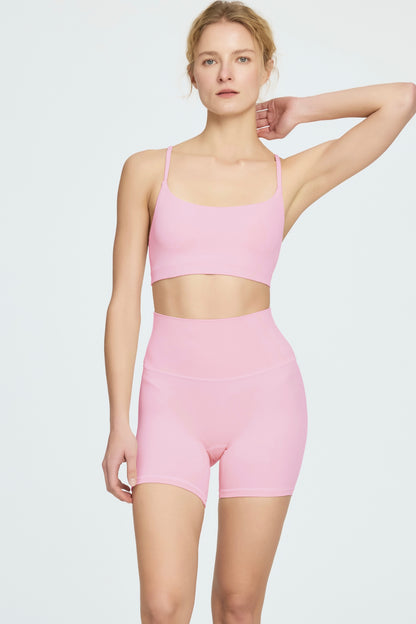Slant Strap/Double Strap Yoga Bra & Short Set