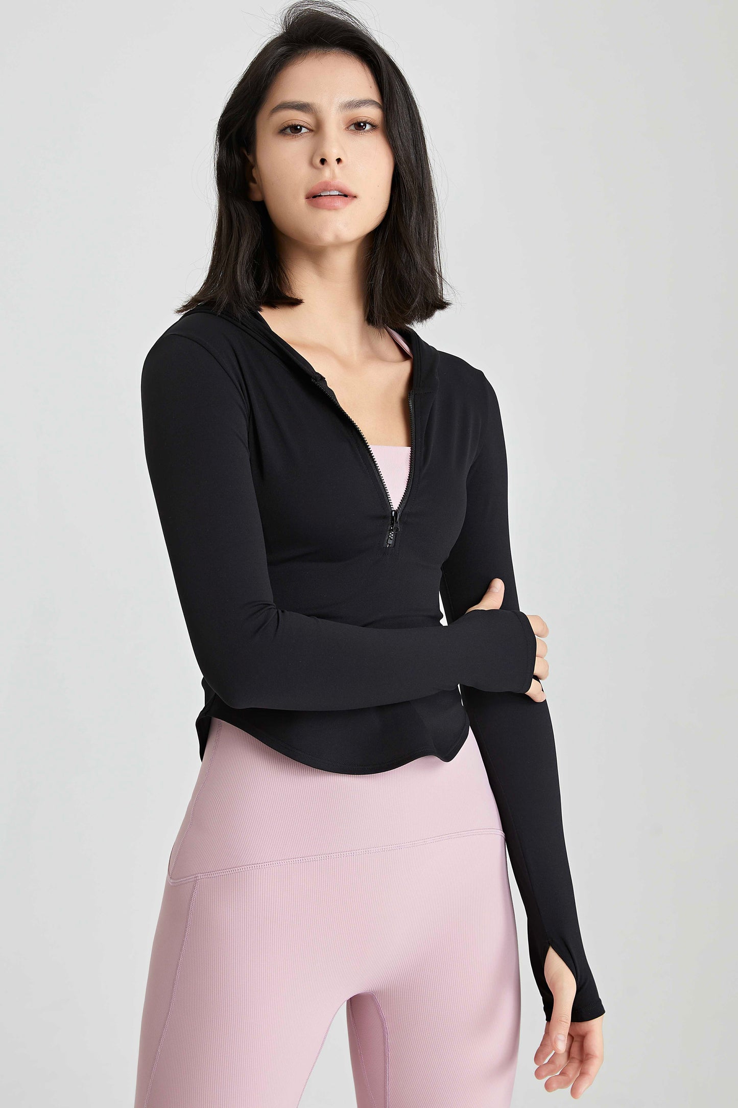 Half-Zip Hoodie High Stretch Bare Feeling