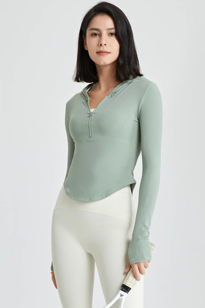 Half-Zip Hoodie High Stretch Bare Feeling