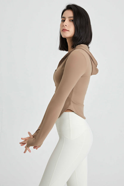 Half-Zip Hoodie High Stretch Bare Feeling