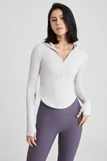 Half-Zip Hoodie High Stretch Bare Feeling