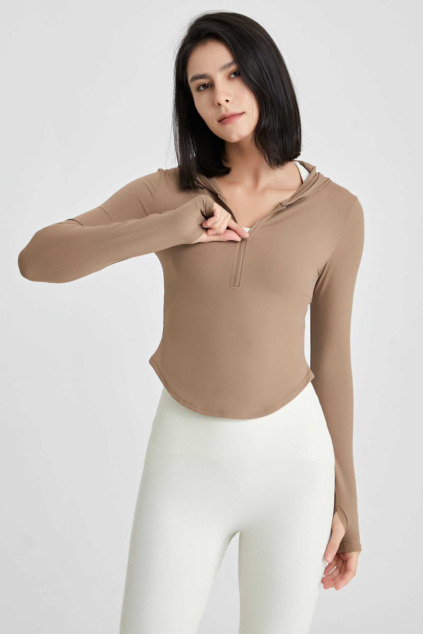 Half-Zip Hoodie High Stretch Bare Feeling