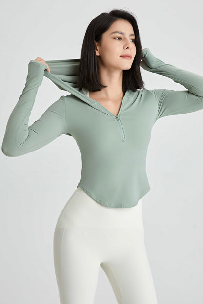Half-Zip Hoodie High Stretch Bare Feeling